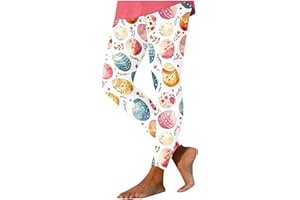 Easter Leggings for Women Plus Size Cute Bunny Egg Graphic Yoga Pants Casual Stretch Butt Lifting Leggings Holiday Outfits