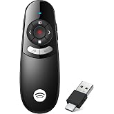 Presentation Clicker Compatible with Bluetooth 5.1 &amp; RF 2.4GHz Dual Modes Long Range Wireless Presenter Clicker Remote Powerpoint Clicker Slide Clicker for Office Classroom Teacher Powered by AAA