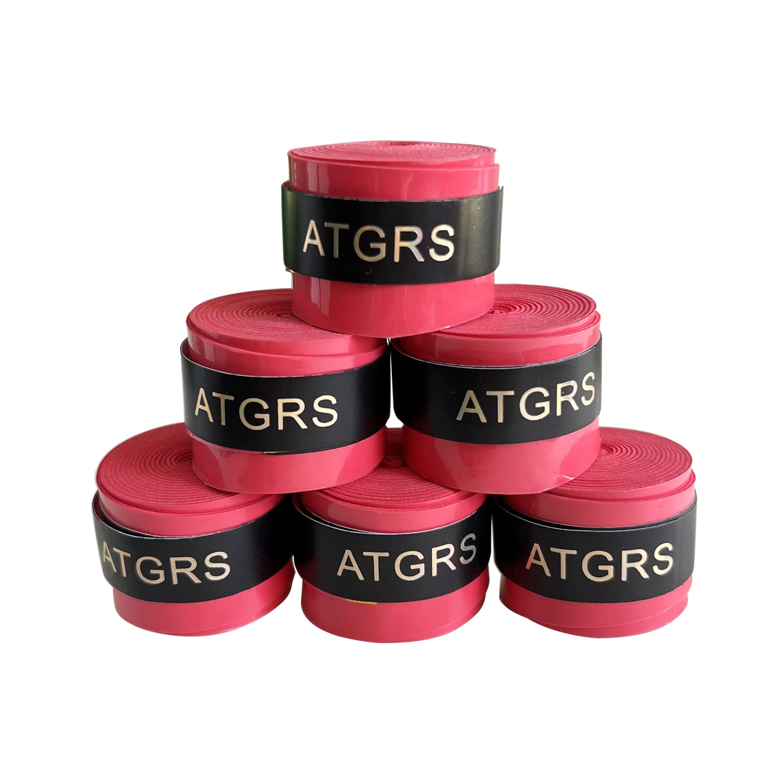 Gristor Tennis Racket Grip Tape, (6 Pack) Dry Feel Tennis Grips, Absorbent and Enhanced Tennis Racquet Overgrip (Red 6pcs)