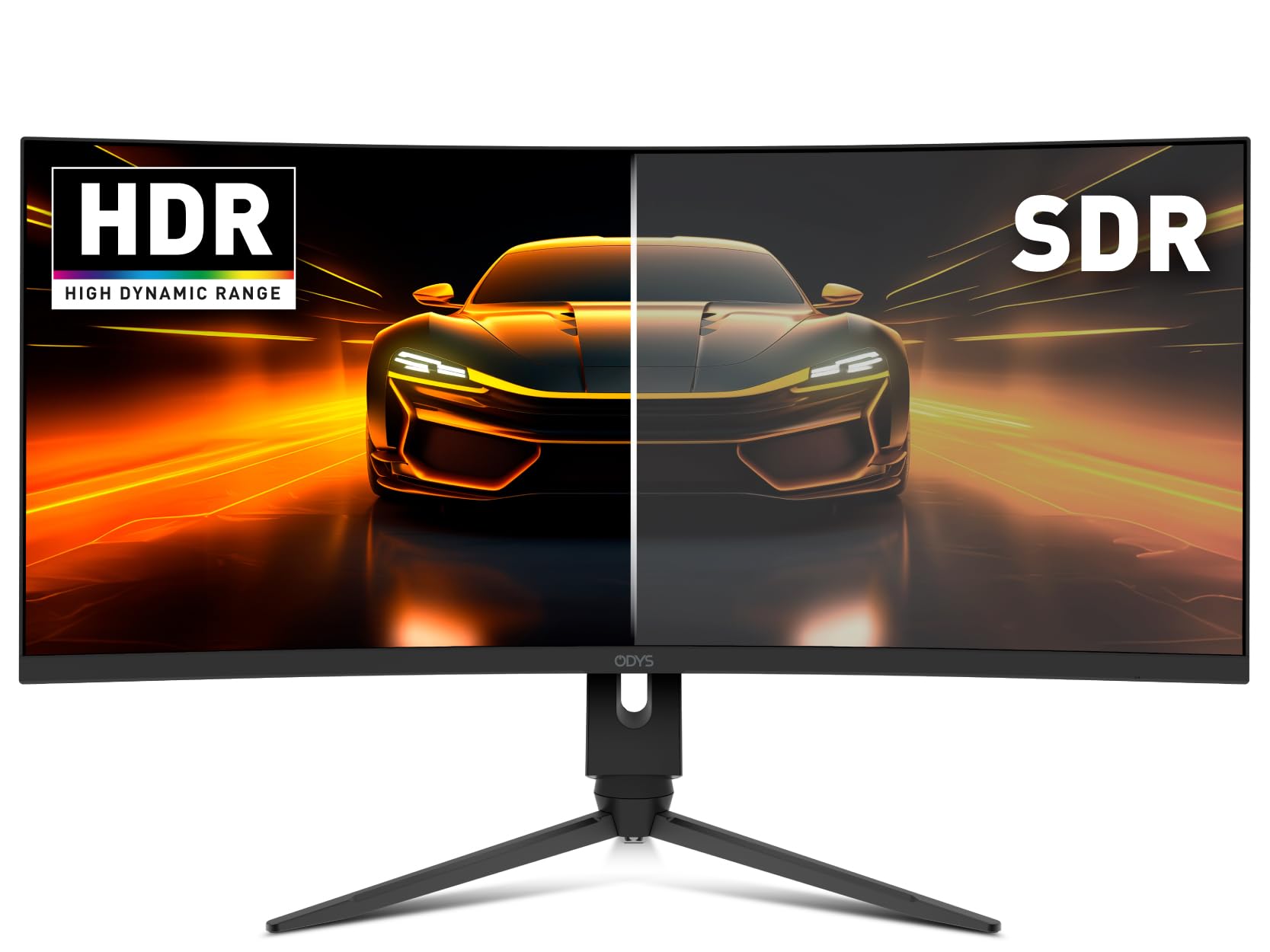 ODYS XP34 PRO-X Curved Gaming Monitor – 34 Zoll (86 cm) UWQHD (3440x1440), 180 Hz (DP), 1ms Reaktionszeit (MPRT),125% sRGB, HDR10, FreeSync/G-Sync komp., 1500R, Pip/PBP, 2X HDMI 2.1, 2X DisplayPort 6