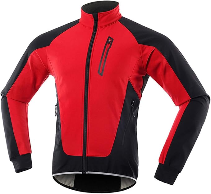 MKWEY Winter Cycling Jackets for Men Fleece, Waterproof Windproof