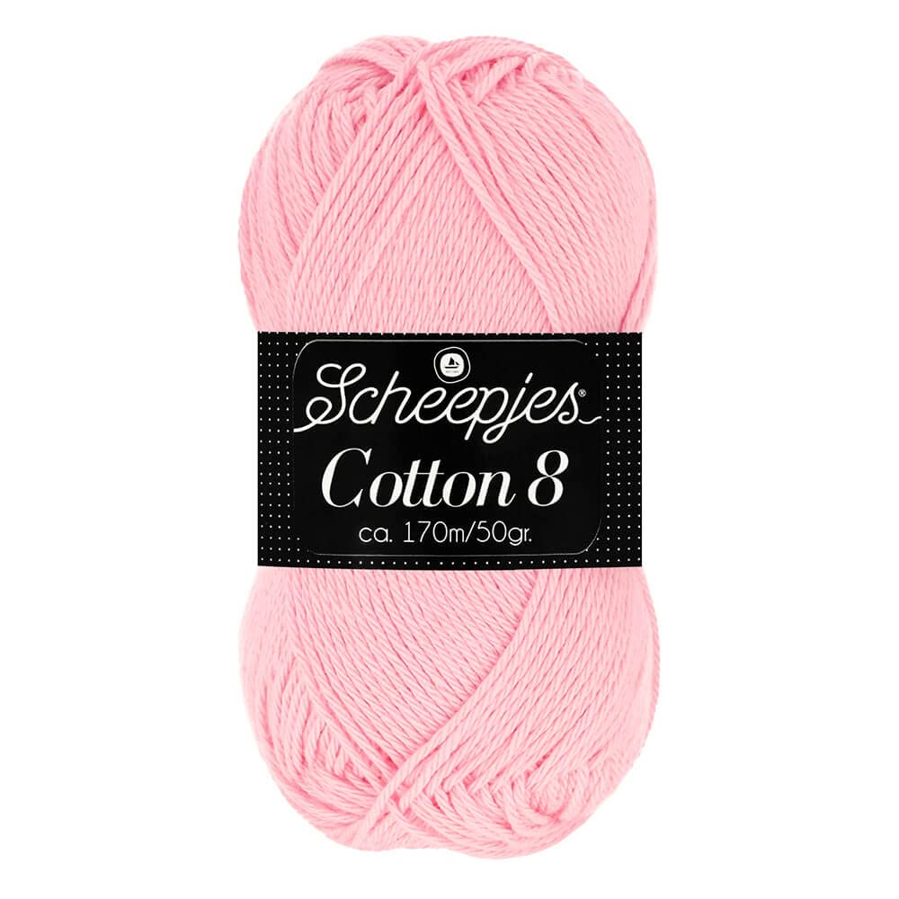 Scheepjes Cotton 8-1x50g - Kleur 654, Lichtroze Haak- en Breigarens — image 1