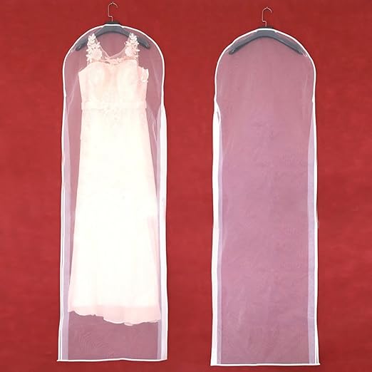 vestidos de noche Funda antipolvo para vestido de novia con cremallera