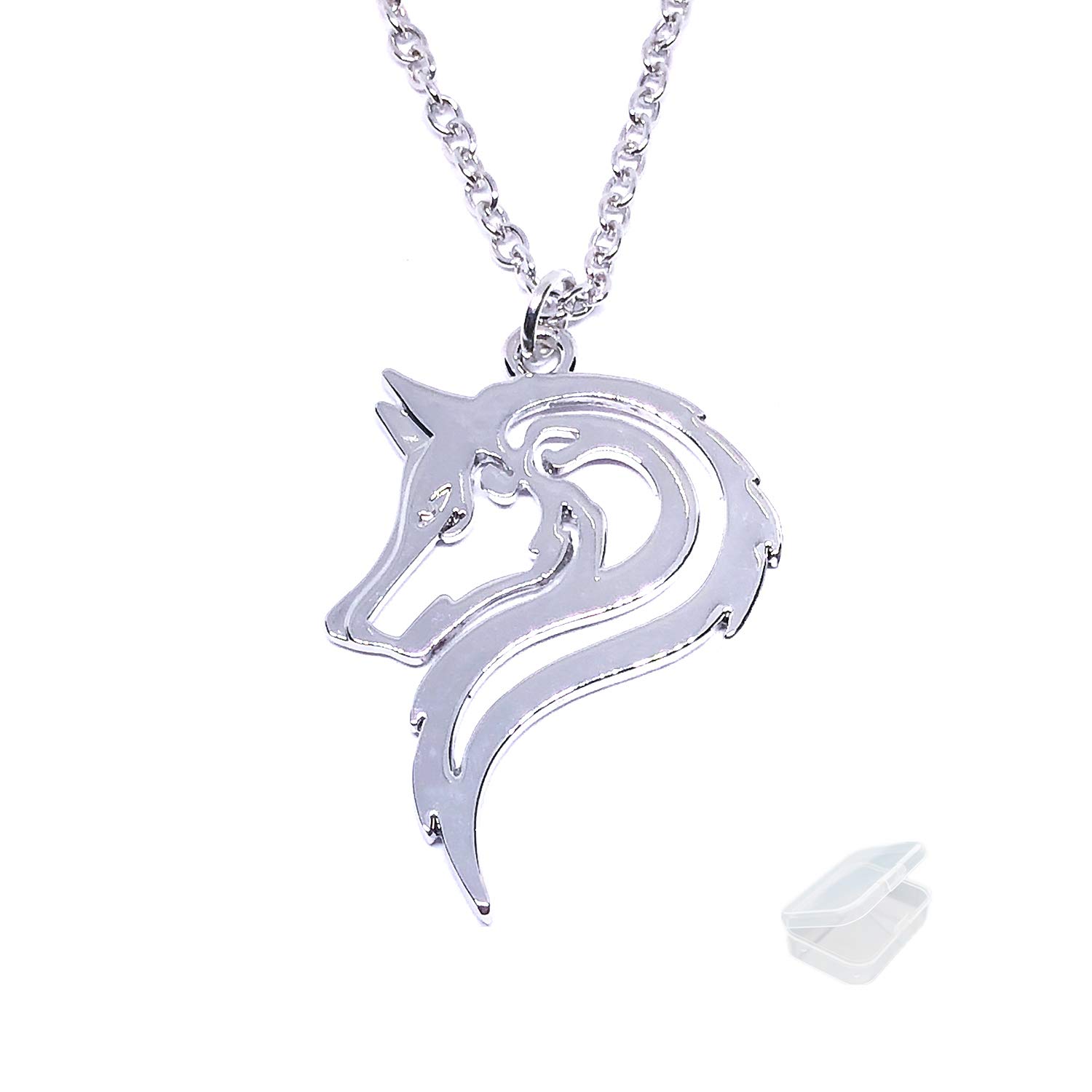 YouU Men Stainless Steel Wolf Head Necklace Celt Amulet Pendant Necklace for men women gift