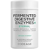 Codeage Fermented Digestive Enzymes Supplement - 14 Digestive Enzymes, Probiotics, Prebiotics, Fermented Botanicals, Plant-Based Multi Pancreatic Enzymes - 1 Capsule a Day - 30 Capsules
