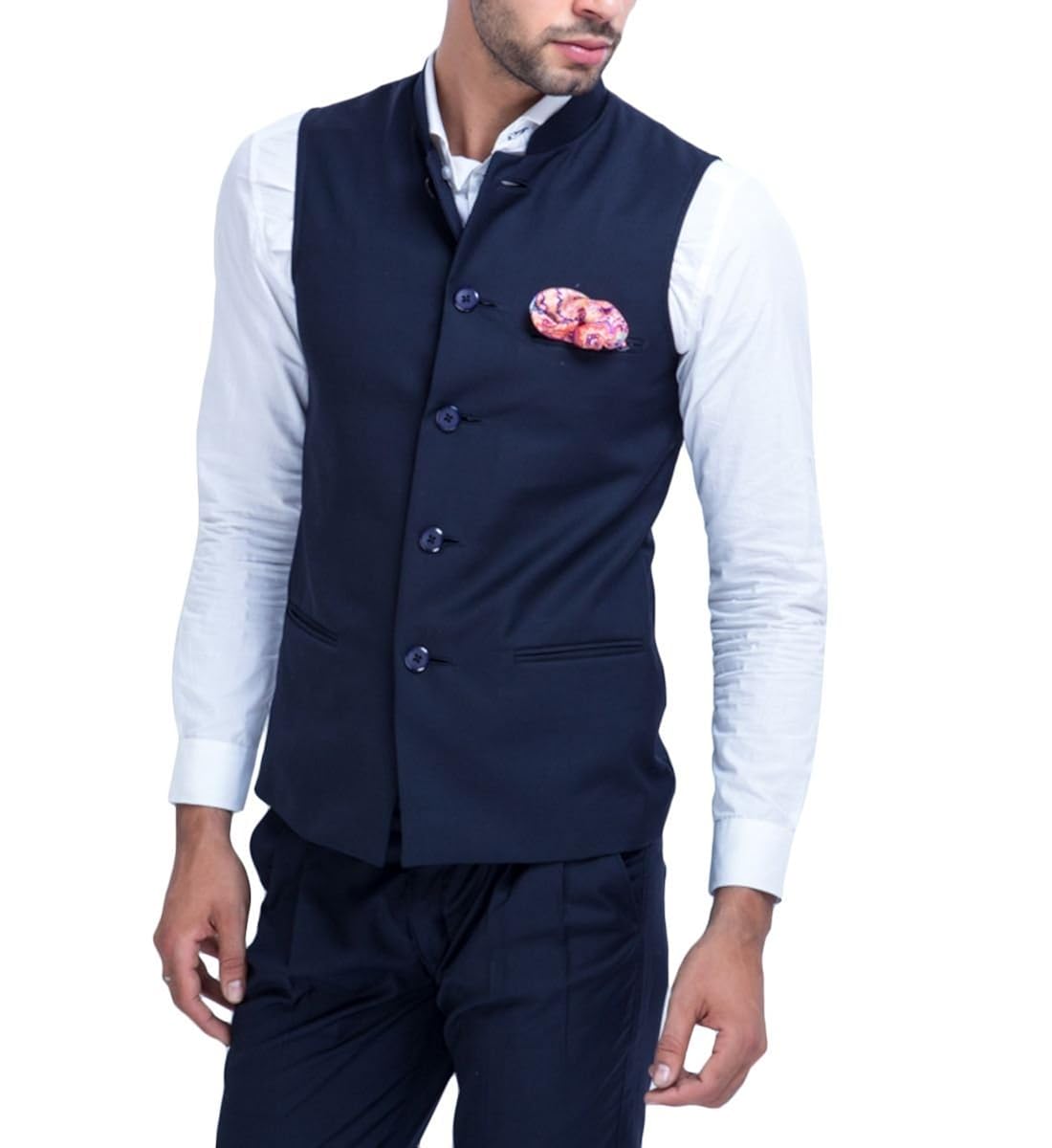 mr button's men's slim fit nehru jacket