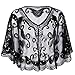 kayamiya Women's 1920s Flapper Shawl Cape Sequin Inspired Beaded Wraps for Evening Dress