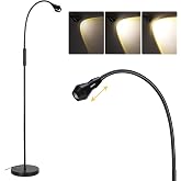 SUNMORY Adjustable LED Beam Floor Lamps for Living Room, Reading Lamp | Flexible Gooseneck, Dimmable Zoomable Spotlight, Work Light, Touch Control, Task Crafting Standing Lamp for Office Bedroom