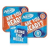 Bring The Noise Nerf Birthday Party Paper Dessert Plates and Paper Napkins, 16 Servings, Bundle- 3 Items
