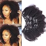 10inch-22inch Clip In Human Hair Extensions Brazilian Virgin Hair Afro Kinky Curly Clip in Hair Extensions Natural 4B 4C Kinky Curly Clip Ins 7pcs/lot,120gram/set