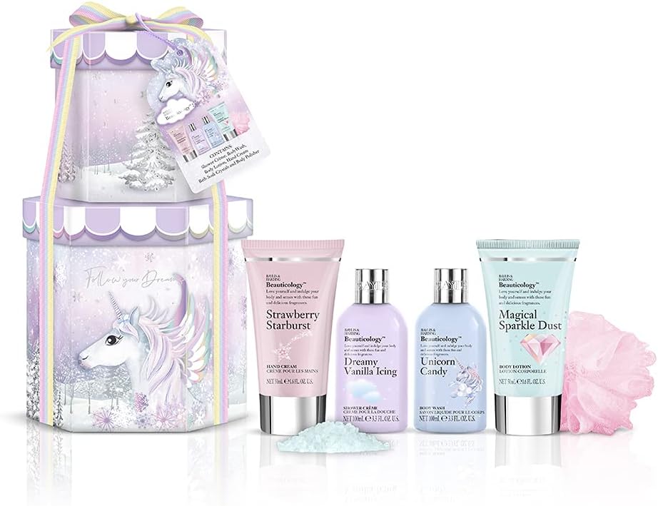 Baylis & Harding Unicorn Trinket Boxes Gift Set Vegan Friendly Body Wash Lotion