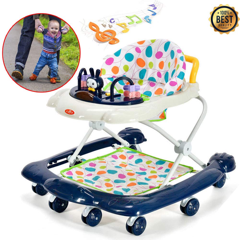 YOLL AntiOLeg Baby Walker,HeightAdjustable Baby Walker,2 in 1 Baby Walker, with Brake Folding