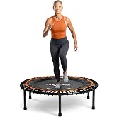 MXL FIT Bounce PRO Bungee Rebounder - Premium Indoor Mini Trampoline for Adults, Silent Low-Impact Bounce, Half-Folding with Foldable Steel Legs &amp; Carry Bag - 40 in, 400lb