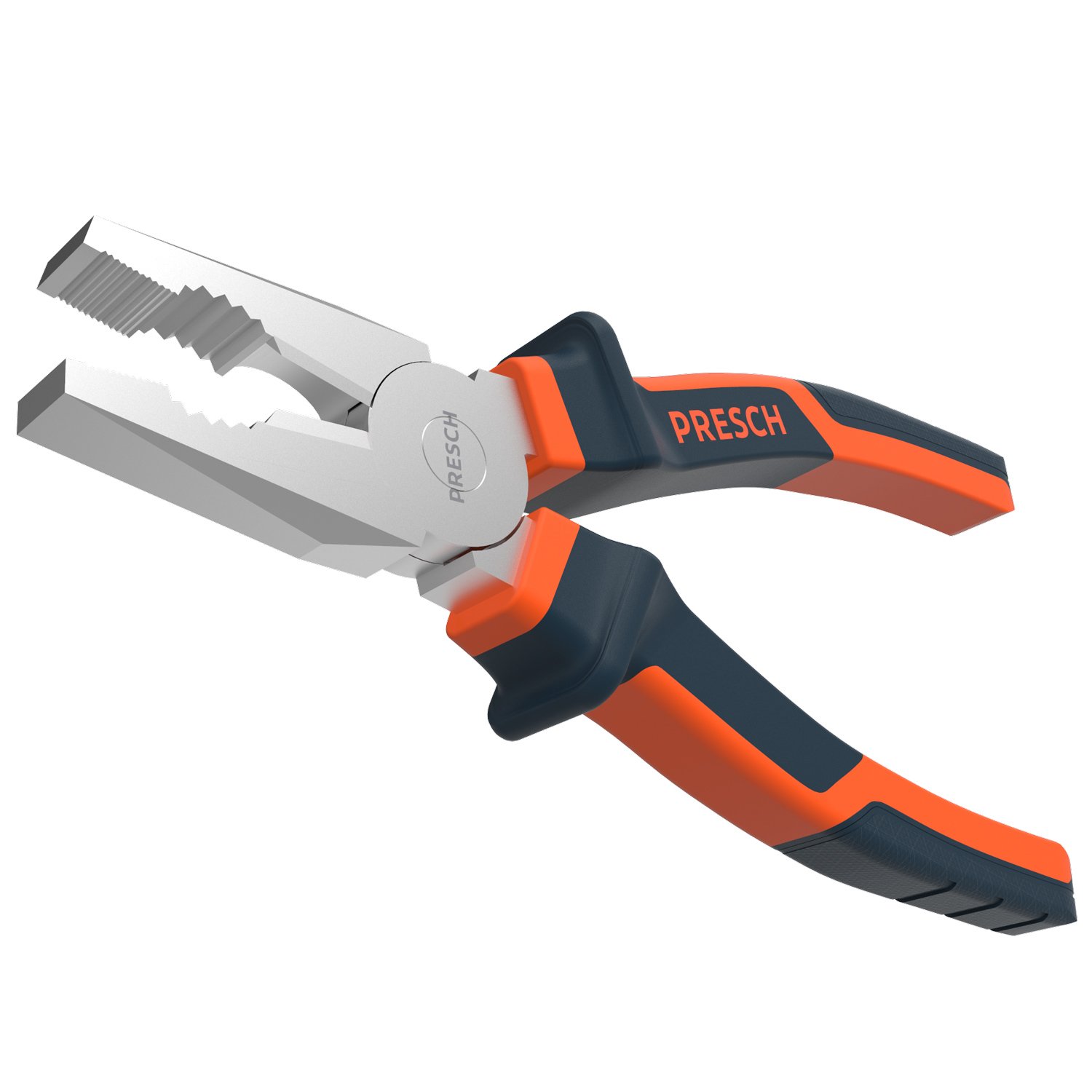 Presch Kombizange 180 mm - Universalzange ölgehärtet aus CR-V mit 2-Komponenten Griff und Greifflächen gezahnt 5