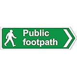 Public footpath right directional sign - 3mm Aluminium sign 330mm x 100mm