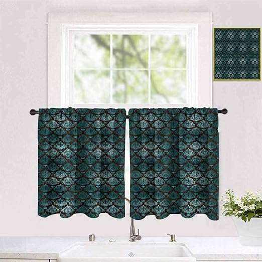 Cortinas de cocina de 119 cm de ancho x 55 cm de alto para cortinas de