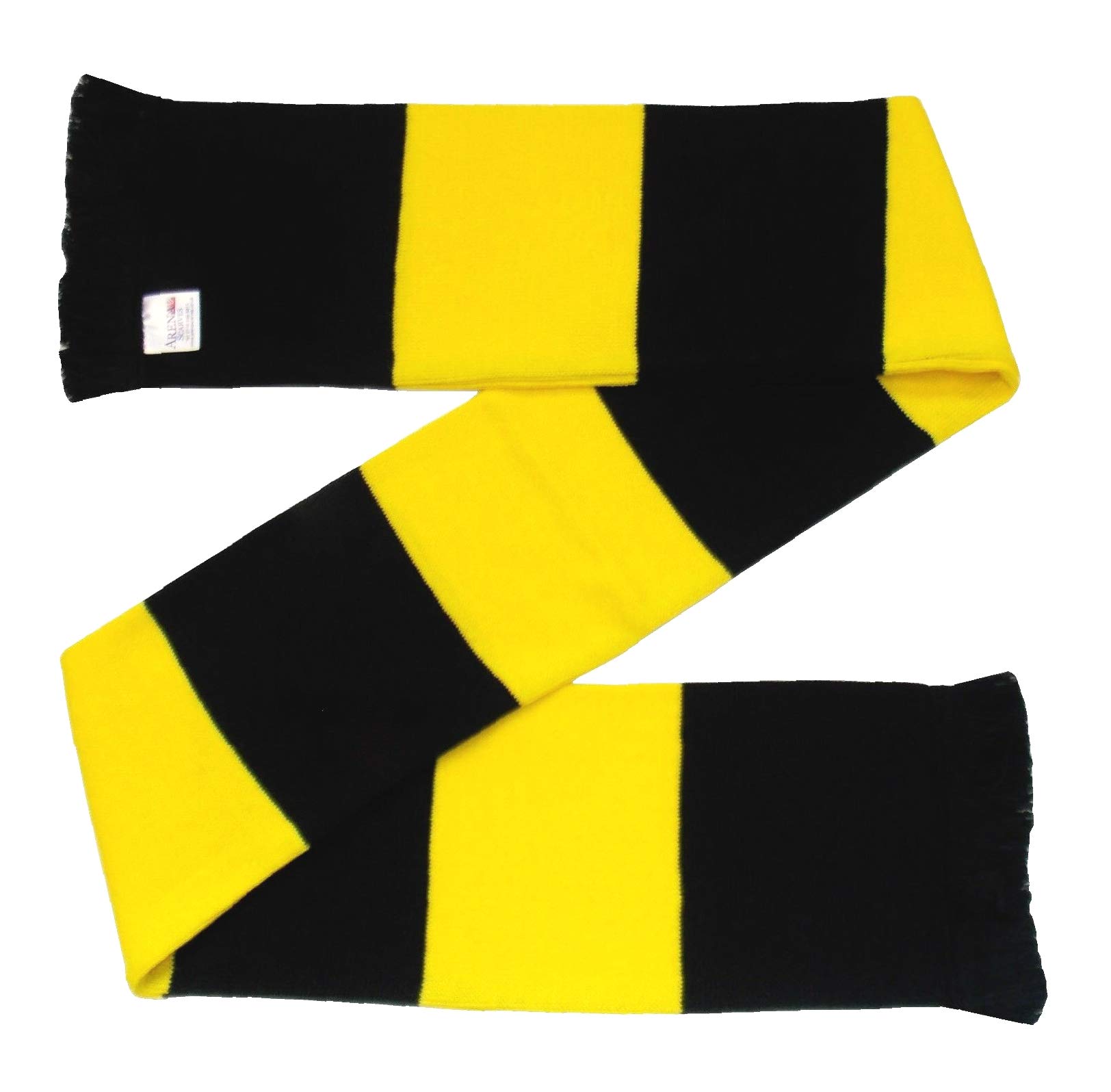 Arena Scarves Watford Fans Black and Yellow Traditional Bar Scarf