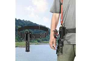 2 Pcs Fishing Waist Belt Rod Holder - Adjustable Wading Belt With Portable Pole Inserter for Spinning, Casting Reel, Surf, Ka