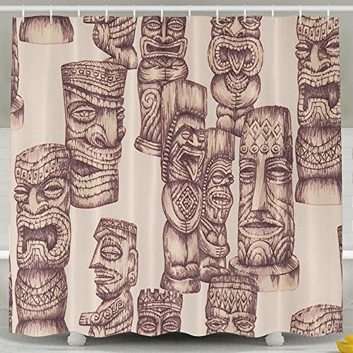 Cool Grunge Vintage Tiki Antibacterial Odorless Waterproof Shower Curtain