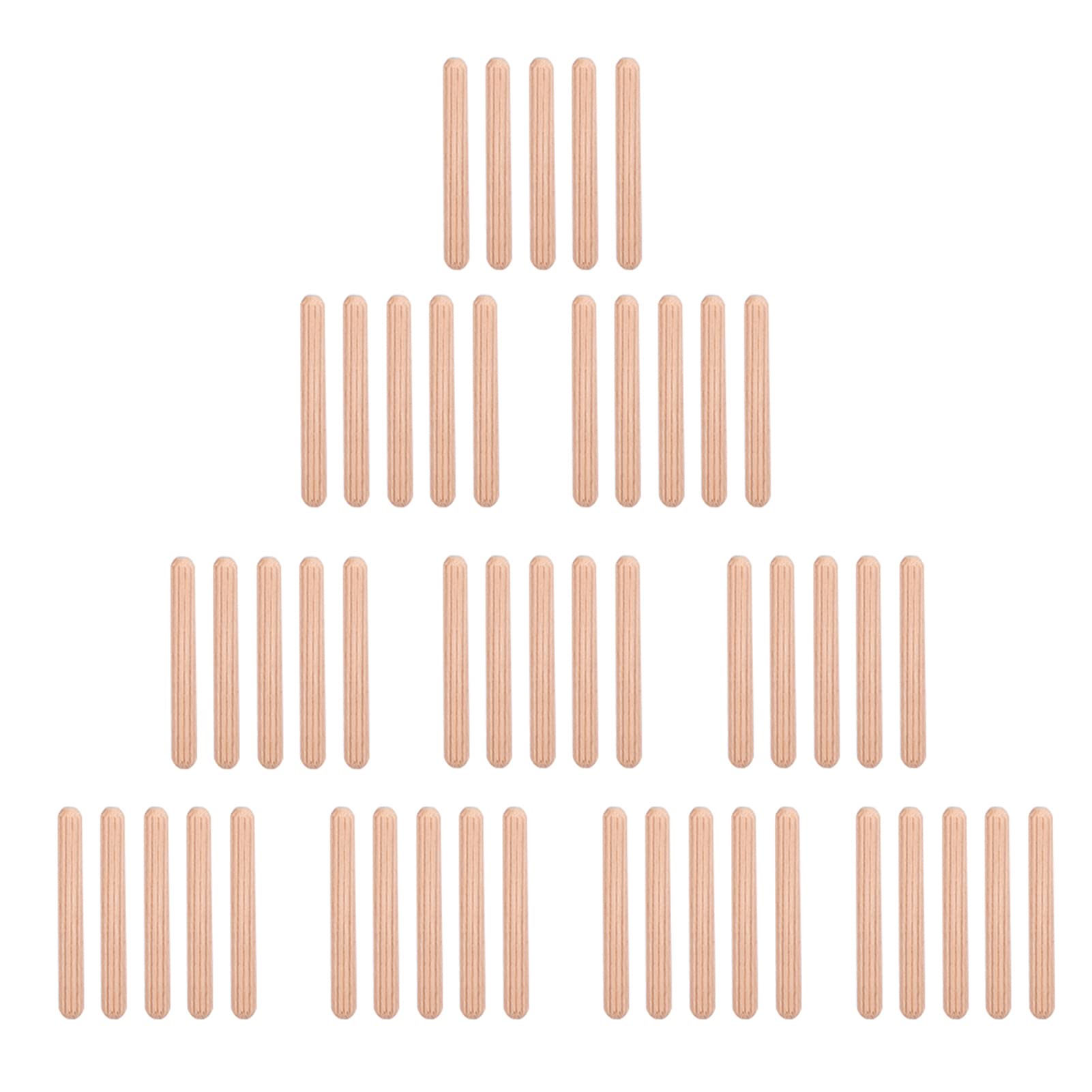 Hardwood Fluted Dowel Pins Chamfered Wooden Jointing Rods Grooved Design for Furniture Assembly Woodworking DIY Projects