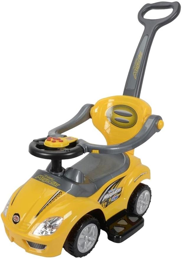 red and yellow push car