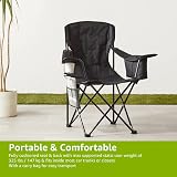 Amazon Basics Comfortable Heavy Duty Portable Camping Chair XL with 4-Can Cooler view 5