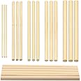 Glarks 160Pcs 5 Sizes Wooden Dowel Rods Kit, 1/8" 3/16" 1/4" 5/16" 3/8" x 6" Dowel Rods Unfinished Hardwood Sticks Craft Sticks for Crafts Making and DIY'ers