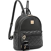 AIBFRID Mini Backpack Purse for Teen Girls & Women, Small Plaid PU Leather Shoulder Bag with Transparent Makeup Bag Keychain – Cute Bookbag for School Travel or Holiday Gifts (Black)