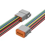 Newdeli Deutsch 12 Pin Connector Kit Waterproof Electrical Connector 16 AWG Male and Female Automotive Wire Connectors for Car Truck Boat, Dt Connector 1 Sets