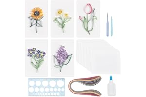 WEBEEDY 20 Sets Paper Quilling Kits for Beginners DIY Flowers Quilling Card Making Kits with 36 Colors Strips, 20 Cards, Paper Quilling Tools and Supplies Home Room Wall Art Decor Creative Gift