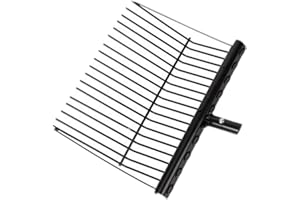 Leefasy Metal Manure Fork Head, Pitch Fork Head Manure Rake Gardening Tool with Angled Tines for Farm Animal Husbandry