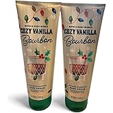 Bath and Body Works Cozy Vanilla Bourbon Body Cream, 8 oz, Pack of 2