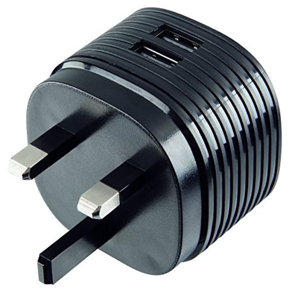 Hama Dual USB-A Wall Charger, 2x USB A, 2.4A with UK plug, Black