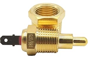 HISPORT Electric Engine Cooling Fan Thermostat Temperature Sensor Switch with 3/8" Pipe Thread, 175 to 185 Degree Electric Engine Cooling Fan Thermostat Temperature Sensor Switch - Fits 10" 12" 14" 16 Fan