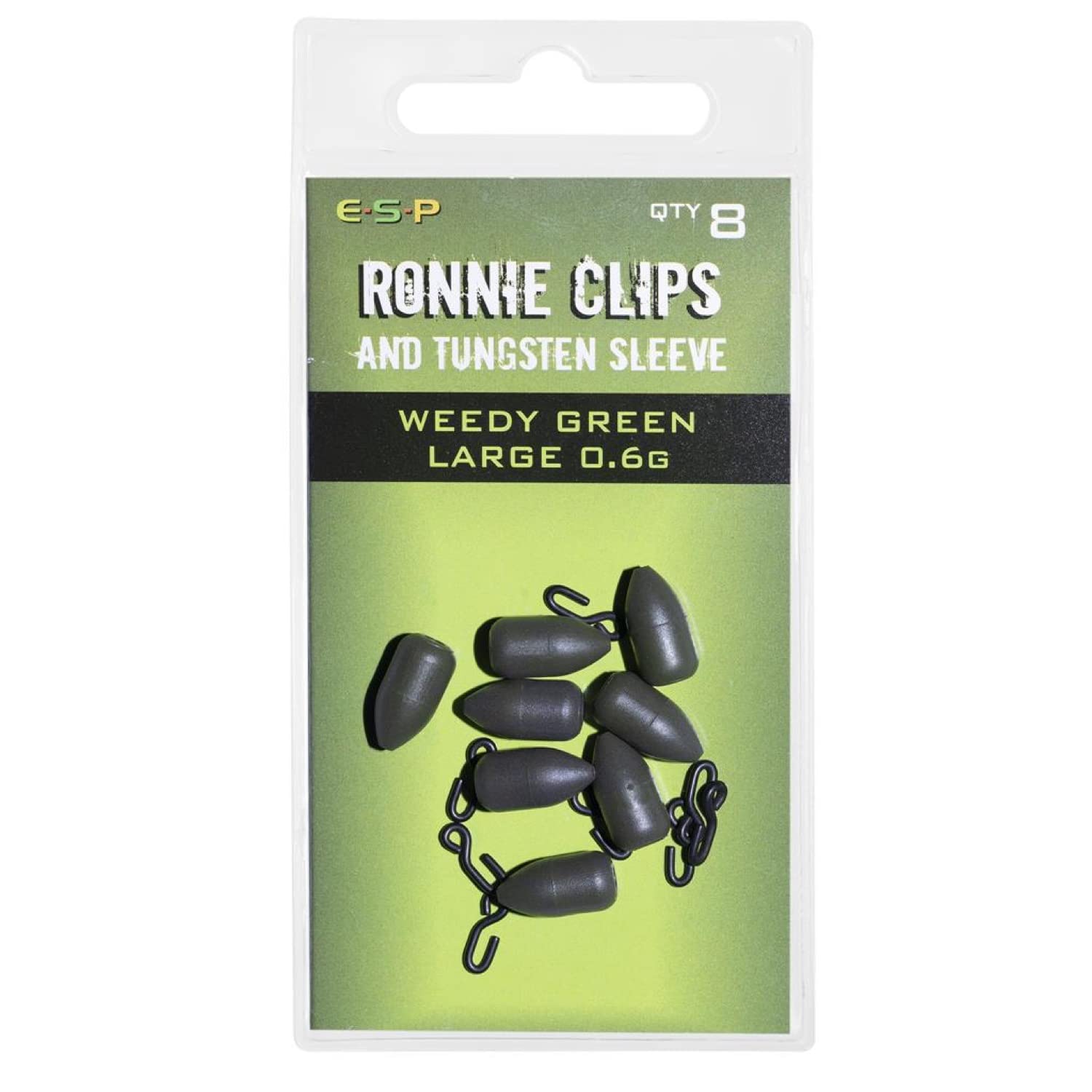 ESP Ronnie Clips And Tungsten Sleeve Weedy Green Qty 8 (Large)