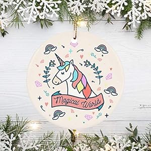 Nobrands Eenhoorn Ornament, Eenhoorn Kerst Ornament, Kerstboom Decoratie, 2020 Kerst Ornament 2020 Pandemic Ornament Kerstbal Kerstboom Decoratie Kerst Hangers