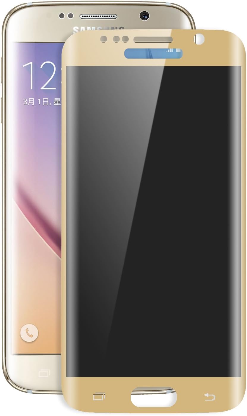 Galaxy S6 Edge Privacy Screen Protector, LXIN® [3D Touch Compatible] Anti-spy Tempered Glass Screen Protector Full Coverage for Samsung Galaxy S6 Edge with Case Friendly 9H Hardness(Gold)