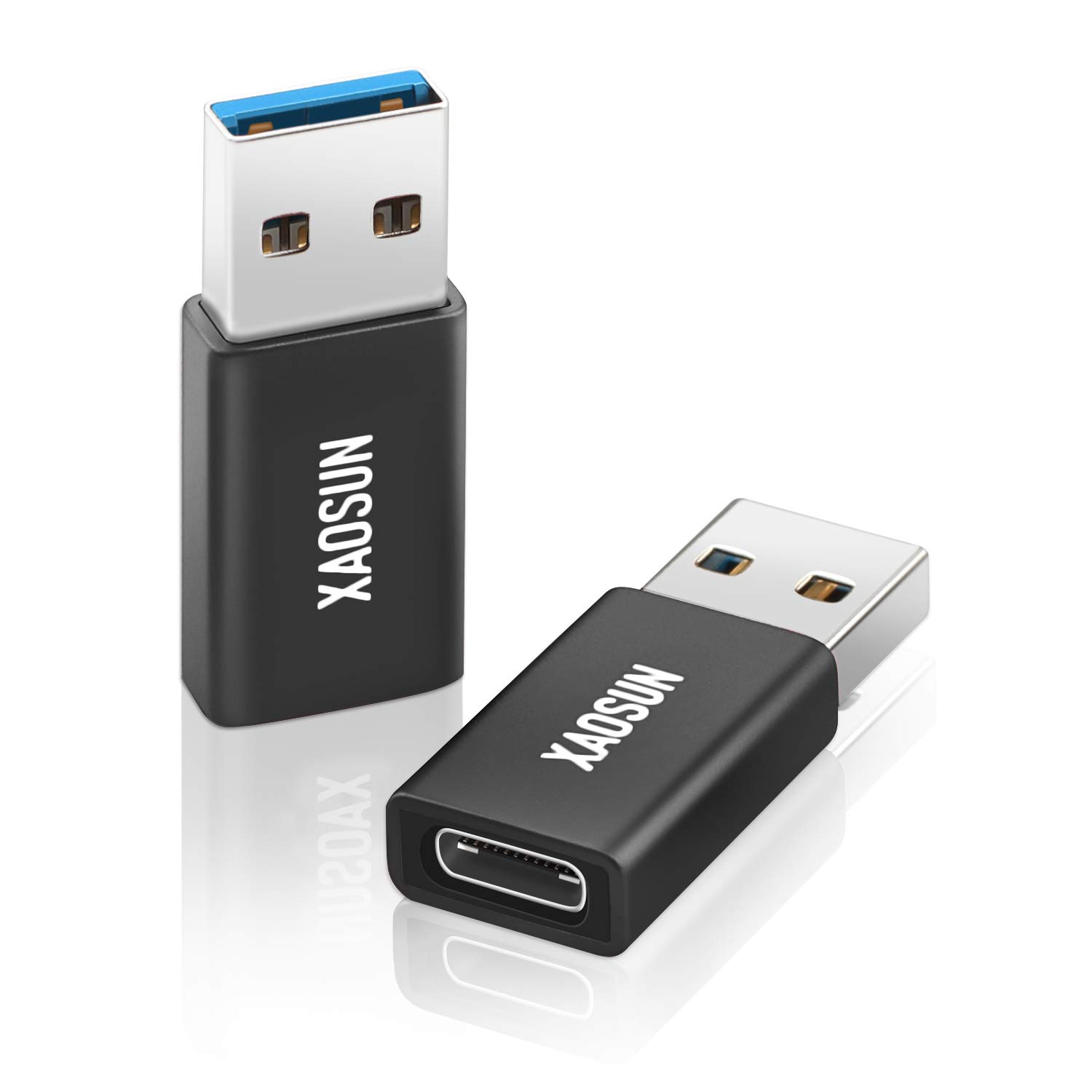 Photo 1 of [10Gbps] USB C Female to USB Male Adapter (2-Pack), 3.1 USB A to USB C Adapter, XAOSUN One-Sided SuperSpeed Data Sync & 100W Fast Charging For iphone 15 Plus Pro Max, Laptop, Charger, Quest Link, etc.