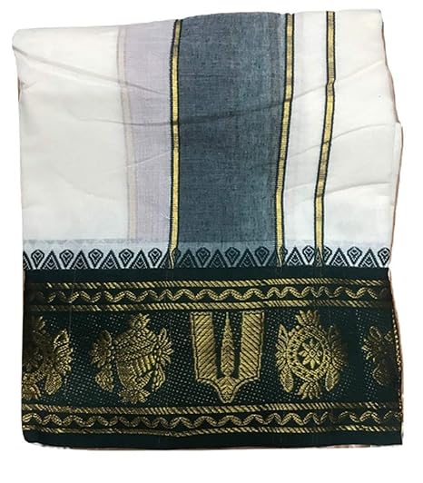 Sri Ram border Cotton dhoti for men/Dhoti with towel/Dhoti with angavastram/Panjakejam 2in1 dhoti 9x5