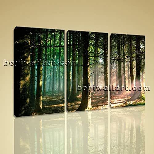 Amazon.com: Large Pine Tree Forest Wall Art Painting Bedroom Triptych