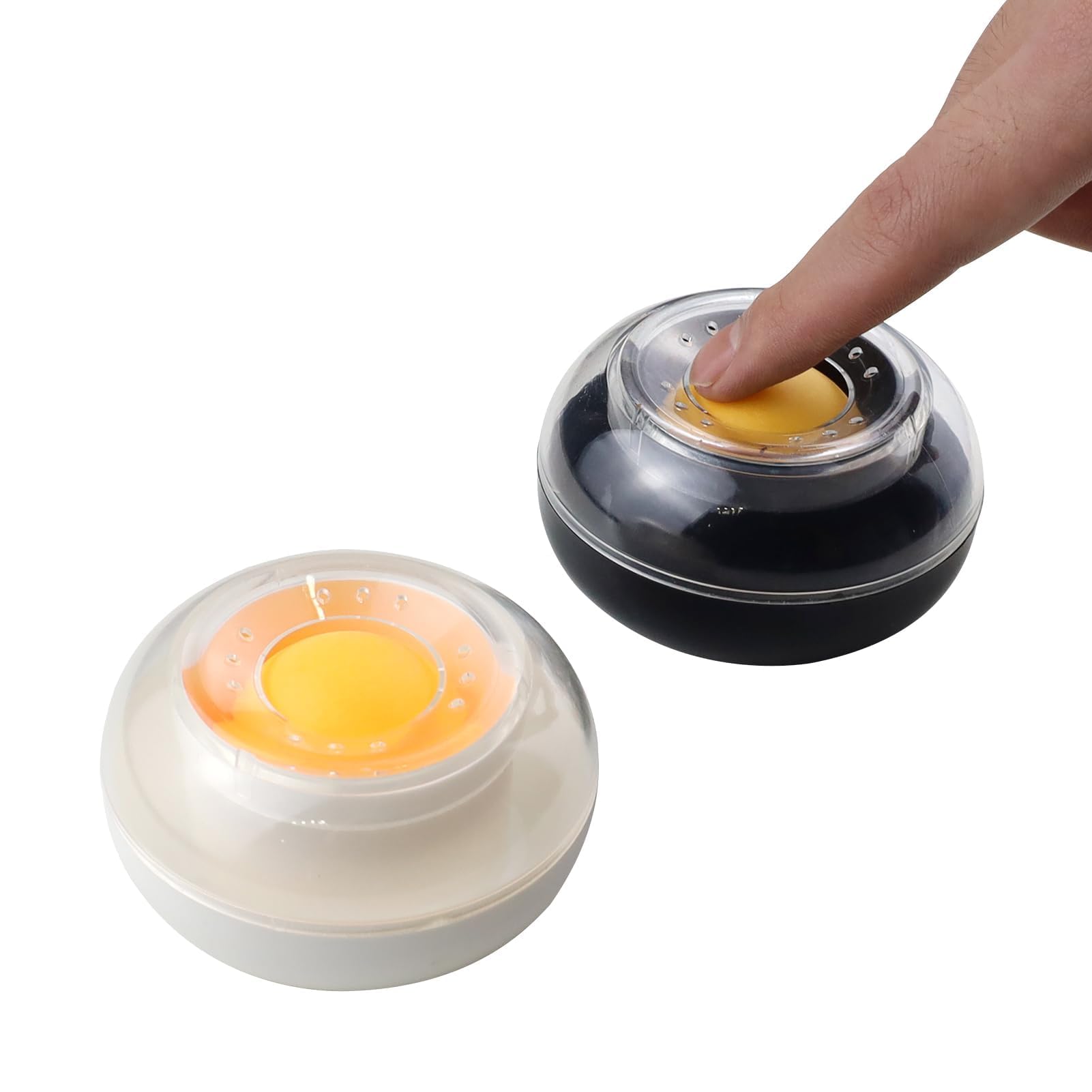 2 Pcs Plastic Round Case Finger Pads Finger Sponge Wetted Tool Finger Pads Moisteners Envelope Moistener for Casher Counting Cash Money (White+Black)