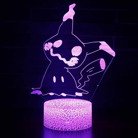 Amazon Co Jp Fsewfs アニメ ポケモン 3d ナイトライト テーブルランプ Usbケーブル ヒョウ柄 ホワイトタッチとリモートコントロール付き 7色に変化するナイトライト フェスティバルランプ クリスマスパーティー装飾 子供用ギフト ホーム キッチン