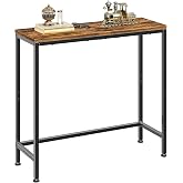 Simple Trending Narrow Side Table, 29.8" Console Table, Rustic Brown | Slim Entryway Table, Metal Frame, Adjustable Feet Pads, Industrial Style Behind Couch Table, for Entryway, Living Room