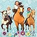 Spirit Riding Free Party Horse Supplies and Decorations Kit for 16 - Lunch and Dessert Plates, Birthday Banner, Table Cover and Napkins Bundled with Birthday Card by JPMD Party House