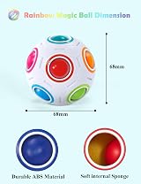 ROXENDA Magic Rainbow Ball 3D Puzzle Brain Teaser Fidget Toy 68mm White view 2