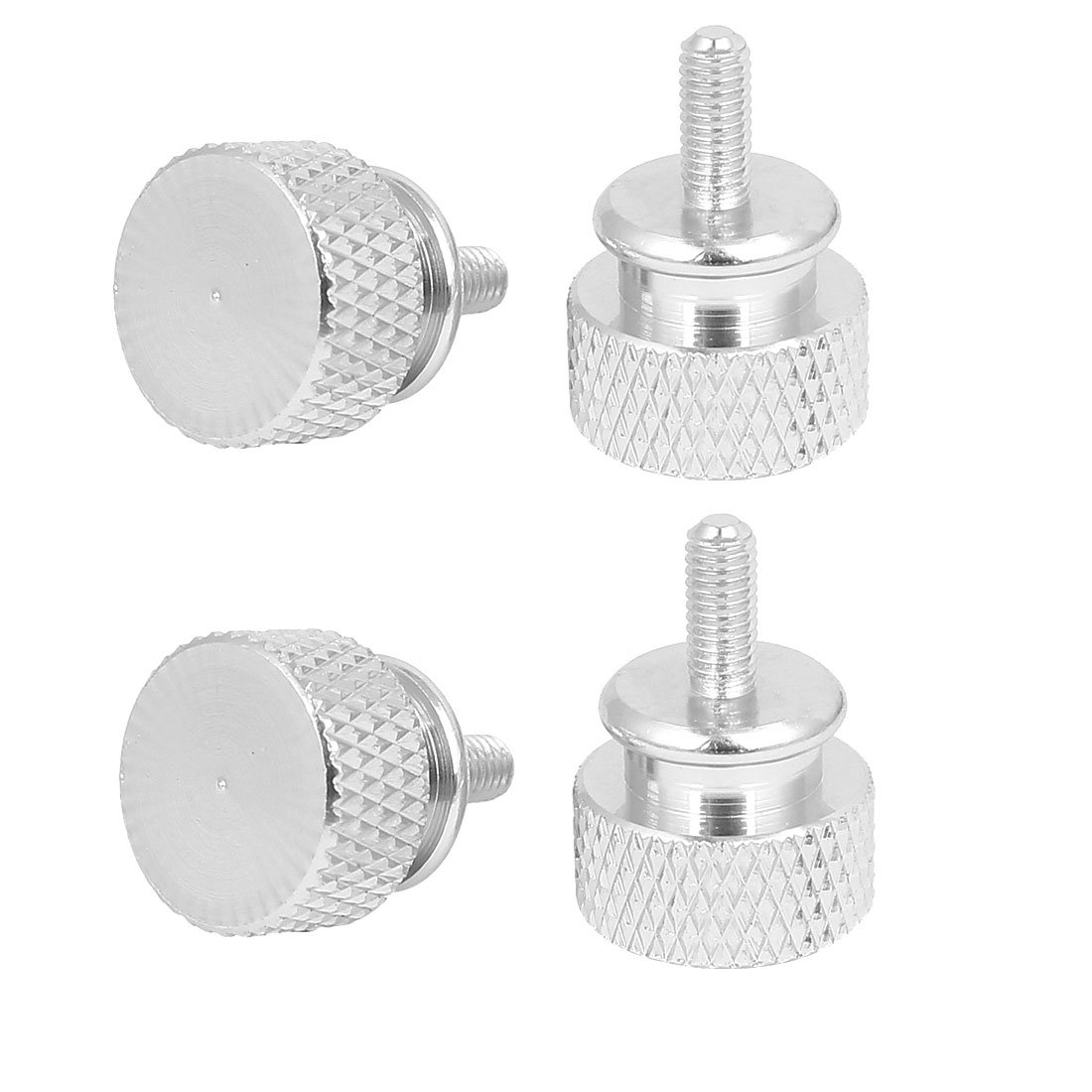 Sourcingmap Computer PC Case M3x7mm Aluminum Alloy Knurled Thumb Screws Silver Tone 4pcs