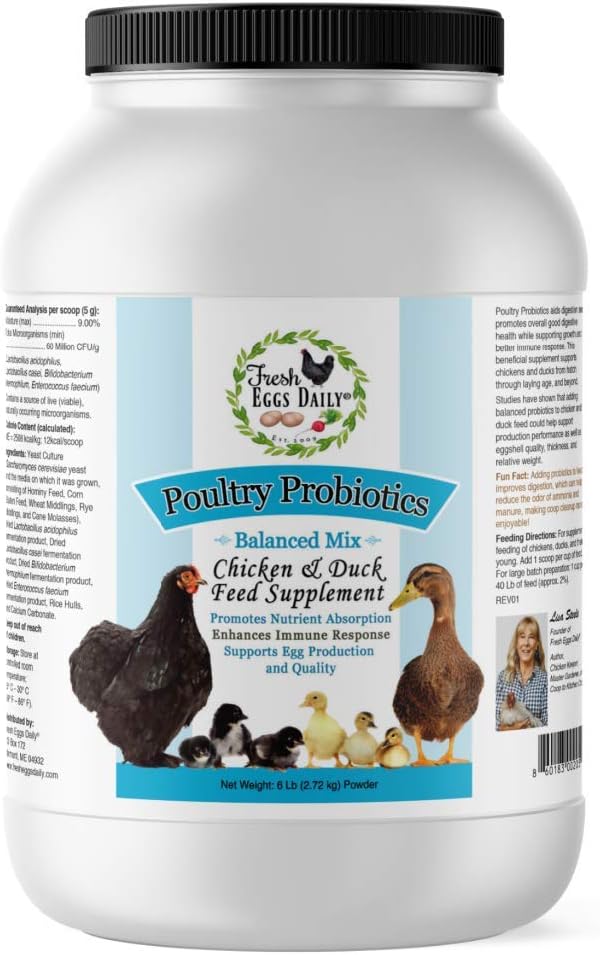Fresh Eggs Daily Poultry Probiotics Chicken & Duck Feed Supplement 6LB