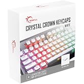 G.Skill Crystal Crown Keycaps - Keycap Set with Transparent Layer for Mechanical Keyboards, Full 104 Key, Standard ANSI 104 English (US) Layout - White