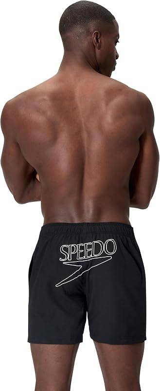 Classic Logo Volley 16" Costume a Pantaloncino per Uomo, Nero, L