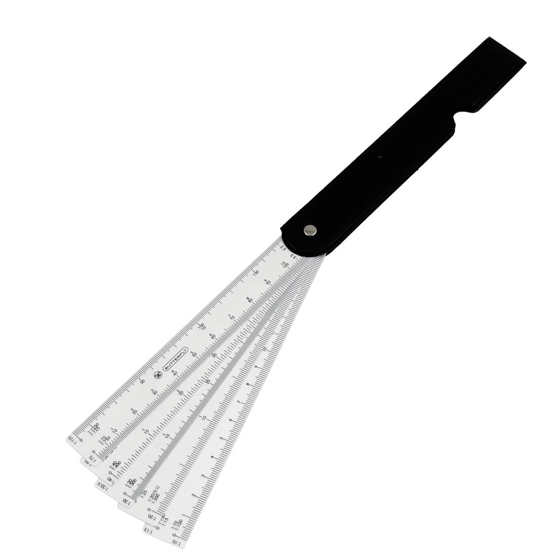 Sourcingmap Plastic Foldable Architect Engineering Scale Ruler Measuring Drafting Fan Scale Ruler 7.7 Inch Long